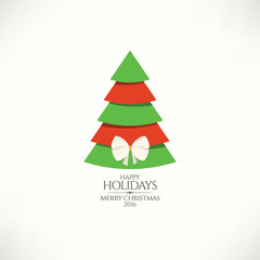 Christmas and New Year. Vector greeting card