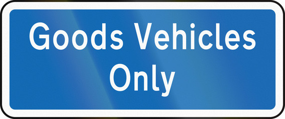 New Zealand road sign - Parking for goods vehicles only