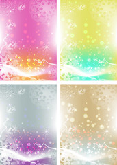 Winter abstract background. Christmas background with snowflakes. Vector Illustration