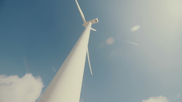 Wind mill turbines blades rotating generating power