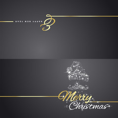 Christmas New Year Santa Claus stars black background