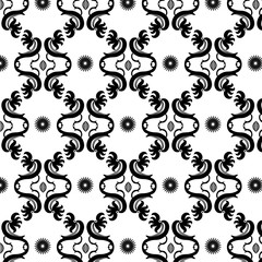 Damask  texture black and white pattern