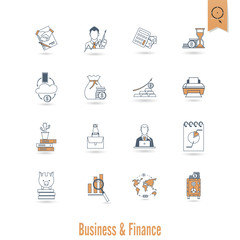 Fototapeta premium Business and Finance Icon Set