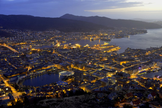 Bergen evening view