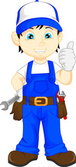 mechanic cartoon thumb up