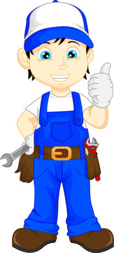 Mechanic Cartoon Thumb Up