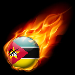 Fototapeta premium Round glossy icon of Mozambique