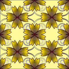 Pattern of yellow carnations
