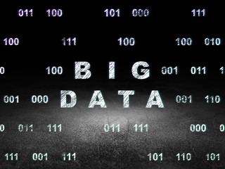 Data concept: Big Data in grunge dark room