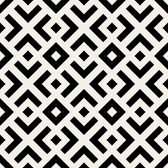 Vector Seamless Black And White  Geometric Lines Pattern