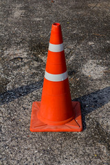 Background with traffic cone on road track