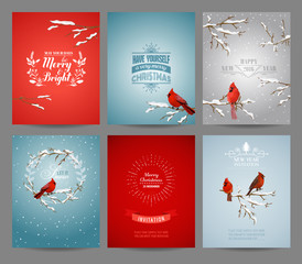 Set of Christmas Brochures and Cards - Colorful Layouts