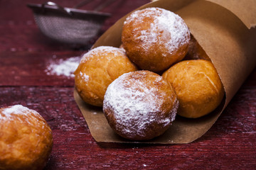 cheese donuts with powdered sugar