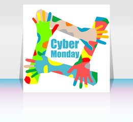 cyber monday deals design. Cyber monday sale concept. Vector illustration