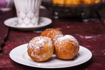 cheese donuts with powdered sugar