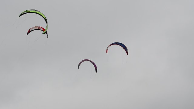 Sky surfing in windy weather