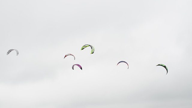 Sky surfing in windy weather