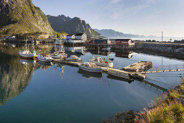 Fototapeta premium Small fishing port in the Hamnoy, Lofoten Islands, Norway