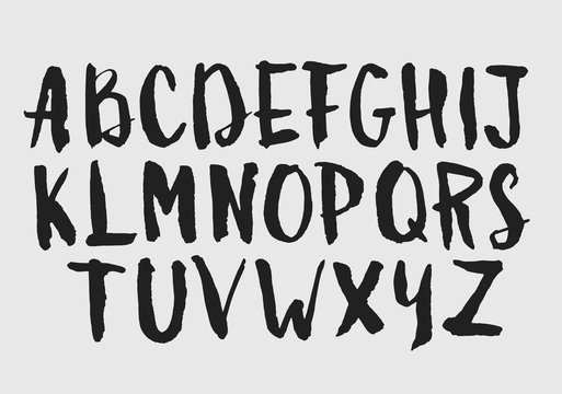 Watercolor aquarelle font type handwritten hand drawn doodle abc alphabet uppercase letters