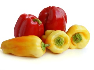 red and yeloow ripe peppers
