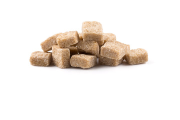 brown sugar cubes isolated