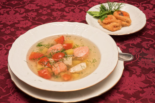 Fish salmon soup