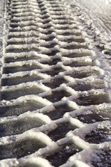 Tractor Track in Snow