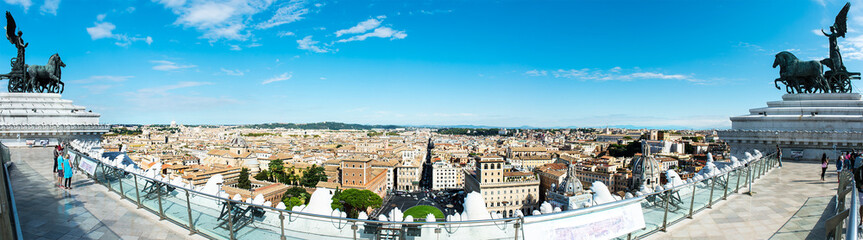 panorama Rome, Italy, skyline from Vittorio Emanuele, Piazza Venezia