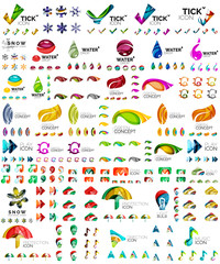 Logo mega collection, abstract geometric business icon set