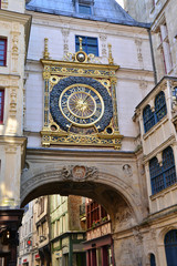Normandie, the picturesque Gros Horloge in the city of Rouen