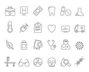 Health Care and hospital icons - vector icon set