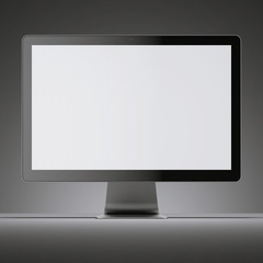 Black monitor screen with blank display 