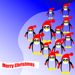 Many christmas pinguins