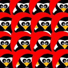 Fototapeta premium Seamless pinguins on red
