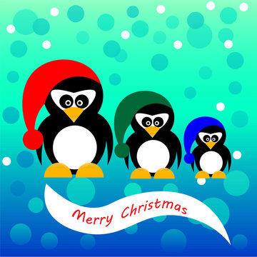 Three christmas pinguins