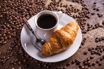 Coffee and croissant