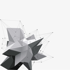 Ïå÷àòüAbstract triangles space low poly. White background with connecting dots and lines. Light connection structure. Polygonal vector background. Futuristic HUD.