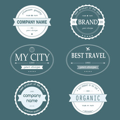 Set of vintage styled design hipster icons