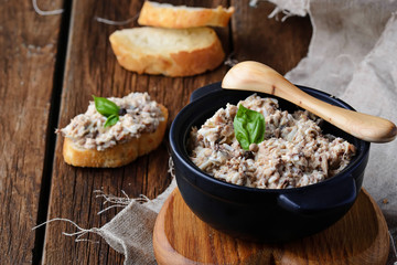 Tuna salad with eggs in bowl