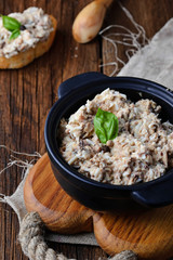 Tuna salad with eggs in bowl