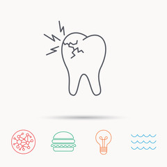 Toothache icon. Dental healthcare sign.