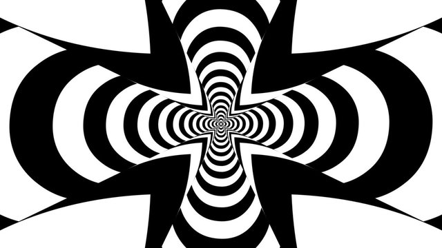 Concentric dashing rounded crosses