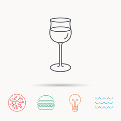 Wineglass icon. Goblet sign.
