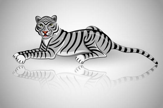 Bengal tiger resting.Vector illustration.
