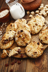 Homemade cookies with raisins