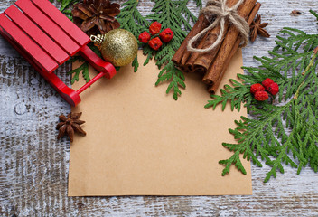 Christmas background with copy space composition