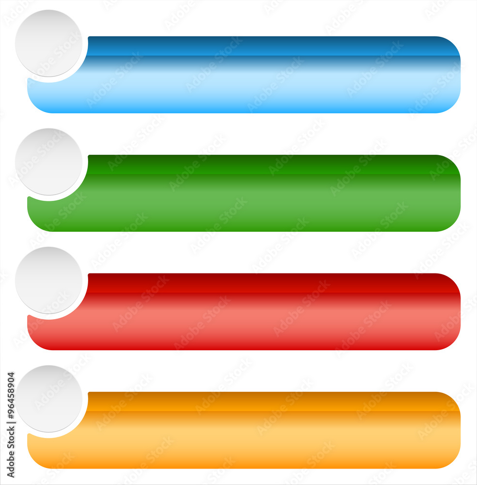 Aufkleber empty button, banner background in more colors.