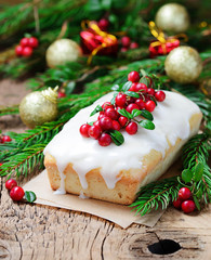 Christmas cake with cranberry