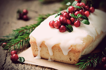 Christmas cake with cranberry