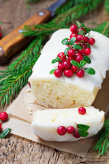 Christmas cake with cranberry